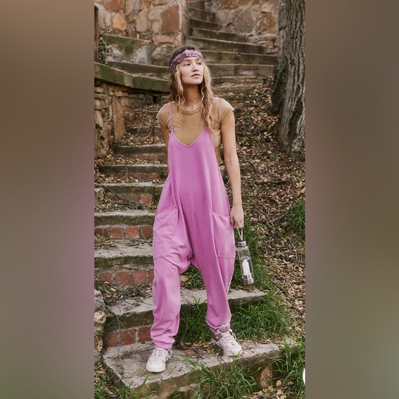 Free People Pants - Free People Movement Hot Shot Onesie Pink, Medium